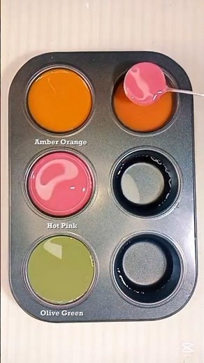 From Amber Orange to Hot Pink & Olive Green | A Vibrant Mix of Energy and Nature 🌸🔥🌿 #colormixing