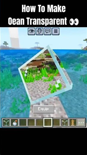 How To Make Ocean Transparent in Minecraft 🤯 !? #minecraft #shorts