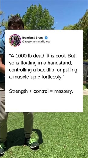 Title: "Strength + control = mastery."