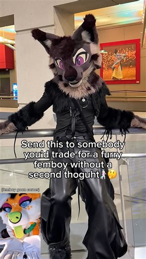 sorren ! 🖤 | don’t take it personally bro femboy corner: @scrubb_the_fox art: @fleurfurr #furry #femboy #fursuit #furriesofinstagram #meme | Instagram