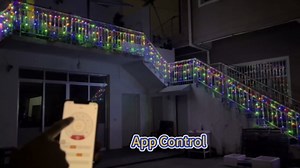 SOSHOT Christmas String Lights Outdoor - 99Ft/30M 1280 LED 8 Modes with Remote Control and App Waterproof Christmas Lights for Patio Yard Garden Wedding Party-Multicolor