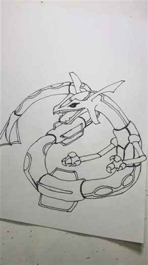 #drawing #aprendiendoadibujar #rayquaza #pokemon #shorts