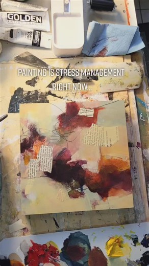 when life looks bleak I head to my studio for stress management painting. #stateofmind #artastherapy #stressmanagement #canadianpainter #abstractpainting #canadianart