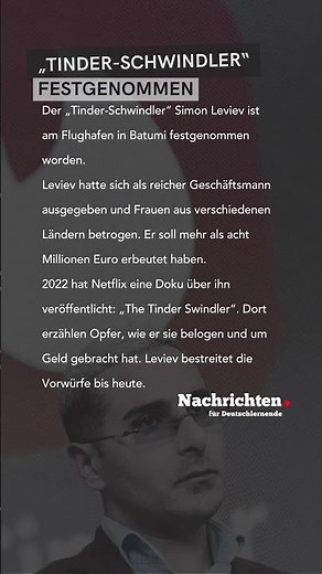 Nachrichten für Deutschlernende - „Tinder-Schwindler“ festgenommen #dldh #nachrichten #news