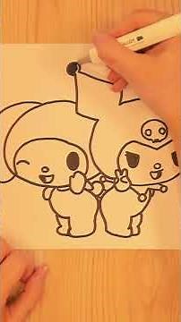 MY MELODY y KUROMI #mymelody #kuromi #sanrio #pequeñosartistas #howtodraw #dibujosparaniños #shorts