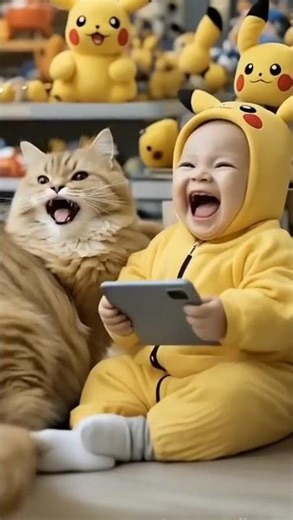 Pikachu Kid & Cat… Guess Who Farted ! 😂💨📱🐱⚡