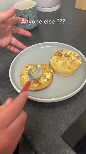Crushed garlic on crumpets anyone?... @demi_freeth #crumpets #garlic #butter #disgusting