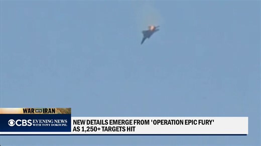 U.S. and Israeli forces have launched more than 1,000 strikes on Iranian military targets so far. Three U.S. F-15s were accidentally shot down by Kuwaiti air defenses in a friendly fire incident — all crew members survived. https://cbsn.ws/4cWXJ4I | CBS Evening News