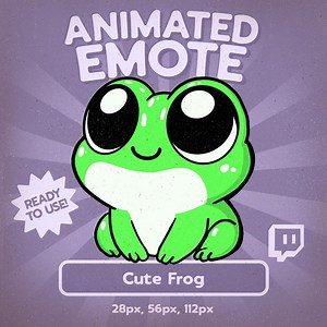 Cute Frog Animated Twitch Emote – Kawaii Green Frog GIF for Streamers (28px/56px/112px) - Etsy