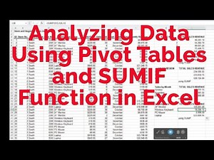 Analyzing Data Using Pivot Tables and SUMIF Function in Excel