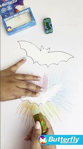 How to make a bat stencil with Butterfly Graffiti Crayons and White Board #craft #diy