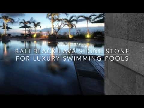 Bali Black Lava Stone Swimming Pool Tiles | Pool Design Applications