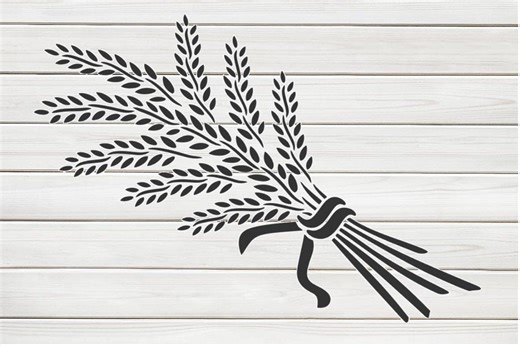Wheat Sheaf Seeds Stencil Model Image Design Print Digital Download Clipart Graphic Dyi Craft Furniture Wall Deco Vector SVG PNG DXF - Etsy