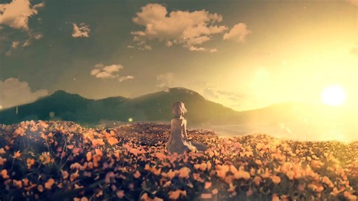 Anime Girl in Flower Field Live Wallpaper