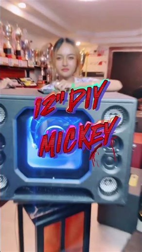 DIY Bluetooth speaker enclosure with 12-inch bandpass subwoofer, built-in sound.