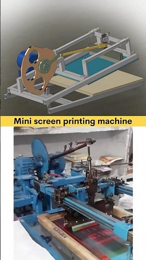 Mechanism / Mini screen printing Machine 👍👎 #cad #designing #machine #manufacturing #cadcamdesign
