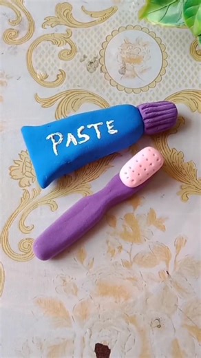 easy colgate brush 🪥 making with clay art #shortvideo #shorts