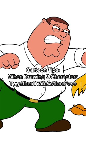 #Cartoon Tips: When #Drawing 2 Characters Together in an Action Pose. #art #love #Fun