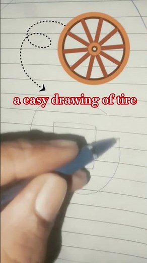 INSTANT Wheel Draw! 🤯 Simple Step-by-Step ✏️ Easy Drawing Challenge #Shorts