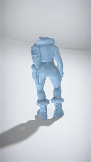 Stylized Ice Warrior with Spiked Armor and Boots