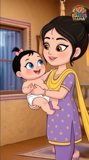 Chanda Mama Dur Ke 🌙✨ | Kids Rhymes | Popular Hindi Rhymes | Ballu Mama Tv #nurseryrhymes #shorts