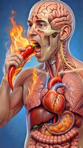 What Happens to a Hot Giant Red Chilli Inside Your Body 🌶️🧠😱 #shorts #digestion