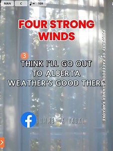 88K views · 2.2K reactions | Four Strong Winds - Neil Young Karaoke Song with Lyrics #karaoke #karaokehits #musiclovers | Summer Karaoke | Facebook
