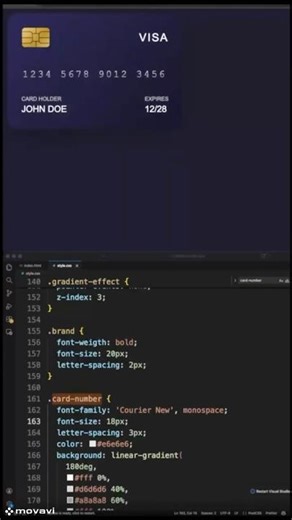 Pure CSS Credit Card UI – Quick Demo #coding #codeflow #programming #codeblocks
