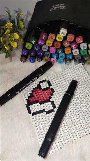 Cute Pixel Art!? #8bit #pixelart #art #draw #drawing #trending #markers