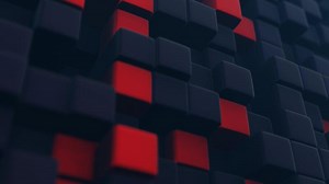 3d abstract background with red and black cubes