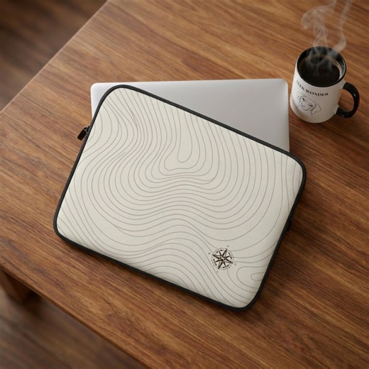 Topographic Map Laptop Sleeve | Minimalist MacBook Case | Padded Neoprene Computer Cover - Etsy