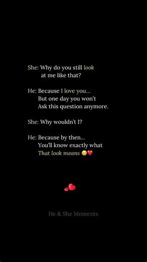 She Won’t Ask Anymore😉❤️ #HeAndSheMoments #coupleconversation #lovetalks #couplemoment #untoldlines