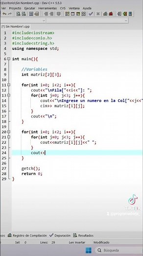 Matrices en C++ | ProgramadorJS