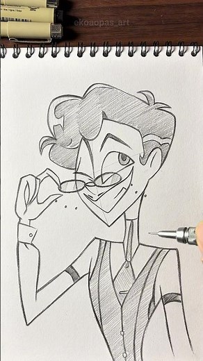 How to draw Alastor human 🤩 #hazbinhotel #alastor #illustration #nostalgia #upsidedown