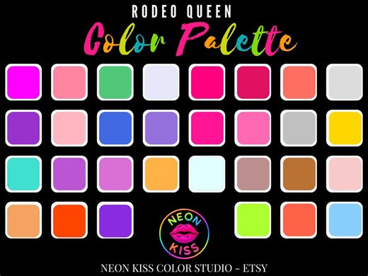 Rodeo Queen Cowgirl Collection Western Theme Color Palette for Procreate & Canva – 30 Colors With Hex Codes   Free Guide - Etsy