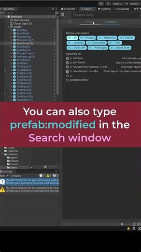 Unity Prefabs with overrides have blue indicator 🟦 in the hierarchy