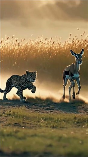 Leopard Chasing Gazelle #wildlife #animals #wildlifechase