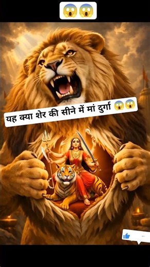 Just Like Hanuman Ji… Lion Reveals Maa Durga in His Heart 😲#viral #ser