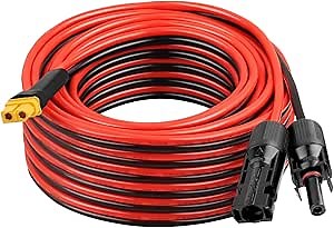 XRDS -RF Solar Connector to XT60 Cable 35FT, 10AWG Solar to XT60 Female Extension Cable, 600V Rated Power Cable for Solar Panels, Batteries, Power Stations – Heavy-Duty High Current Transfer
