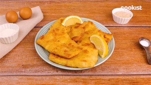 Breaded and Baked Perch Fillets Cutlets