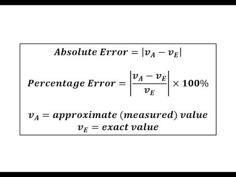Determinar error absoluto y error porcentual