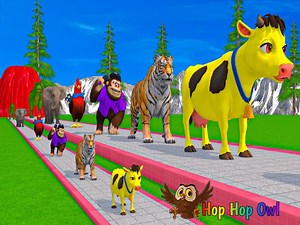 Aprende los colores para bebés con animales: pato, tigre, vaca, león, conejo, gorila, elefante y dinosaurio | Canciones infantiles de Hop Owl🌈🦉La Vaca Lola Videos infantiles | Dibujos animados infantiles | Educación para niños . . . . . canciones infantiles dibujos animados para niños aprender colores #kids #leararncolors #song #highlights #foryou | Hop Hop the Owl - Learn Colors - Nursery Rhymes