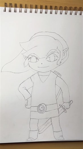 Drawing Toon Link 🗡️ #art #drawing #coloring #zelda #linkzelda