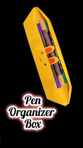 DIY cute pen organiser #shorts #origami #pencilbox#origamicraft #howtomake #artandcraft #diyideas