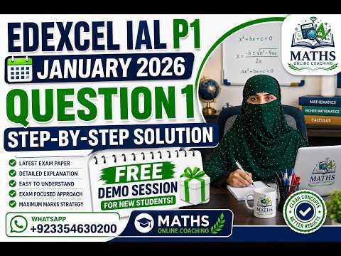 Edexcel IAL Pure Mathematics 1 (P1) January 2026 | Question 1 Solution | Step-by-Step Explanation