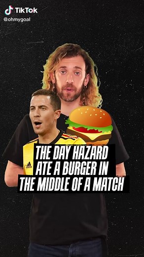 The day Hazard ate a burger in the middle of a match! 😳 #ohmygoal #football #burger #hazard