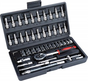 Heat-treated Hex Bit Socket Set, Comprehensive 46 Pieces for Professional Workshop, Quick-release Mechanism for Fast Operation - Walmart.ca