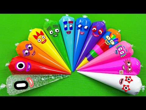 Numberblocks – DIY Slime With Piping Bags! Satisfying Slime Video✨ASMR🌈#ASMR #PipingBags