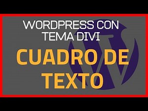 Cómo crear un cuadro de texto en nuestra página web con DIVI [TUTORIAL WORDPRESS 100% ESPAÑOL]