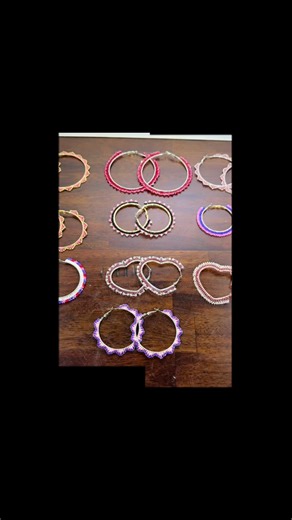 Beaded Hoop Earrings for Valentine's Day